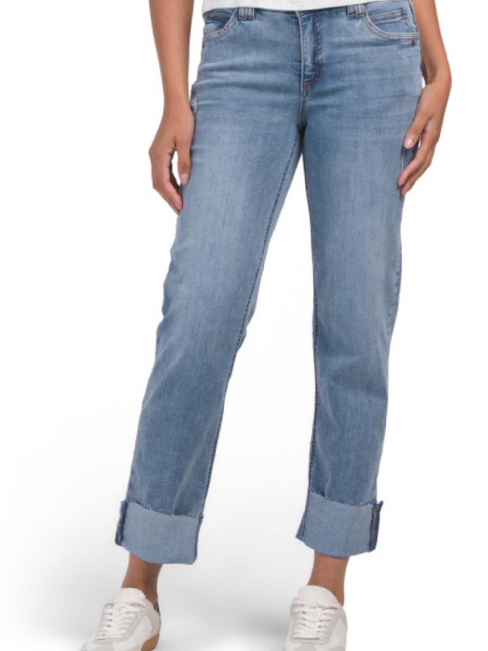 Democracy Ab Tech Boyfriend Jeans With Raw Hem Cuffs